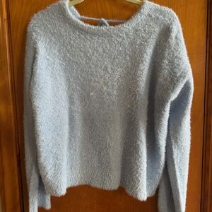 Hem & Thread Soft Blue Fuzzy Sweater